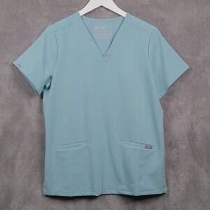 FIGS Casma Three-Pocket V-Neck Scrub Top Technical Collection Seaglass Sz M NWT